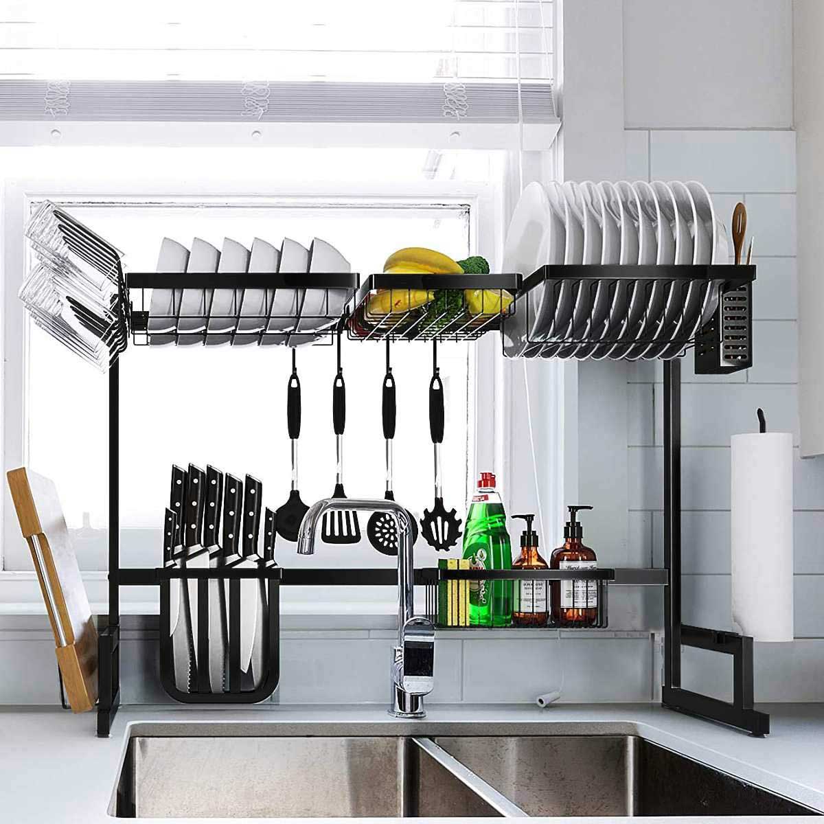 Dish Drying Rack- Space-Saving Dish Rack, Dish Racks for Kitchen